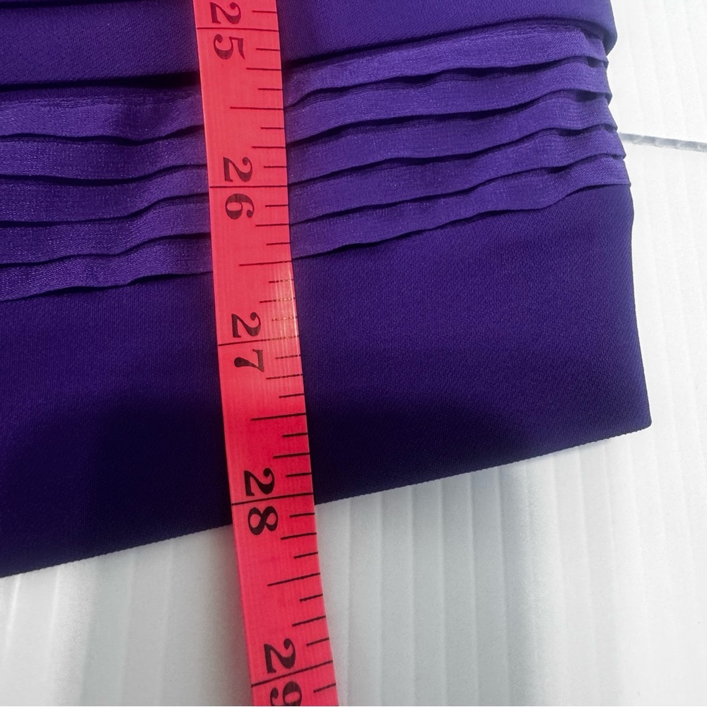 New Diane Von Furstenberg Purple Silk Mini Strapless Dress Size 12 - Picture 14 of 14